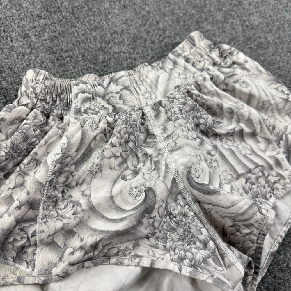 Unbranded Active Speed Up Shorts 2 Grey Floral Print Athletic Running Women's